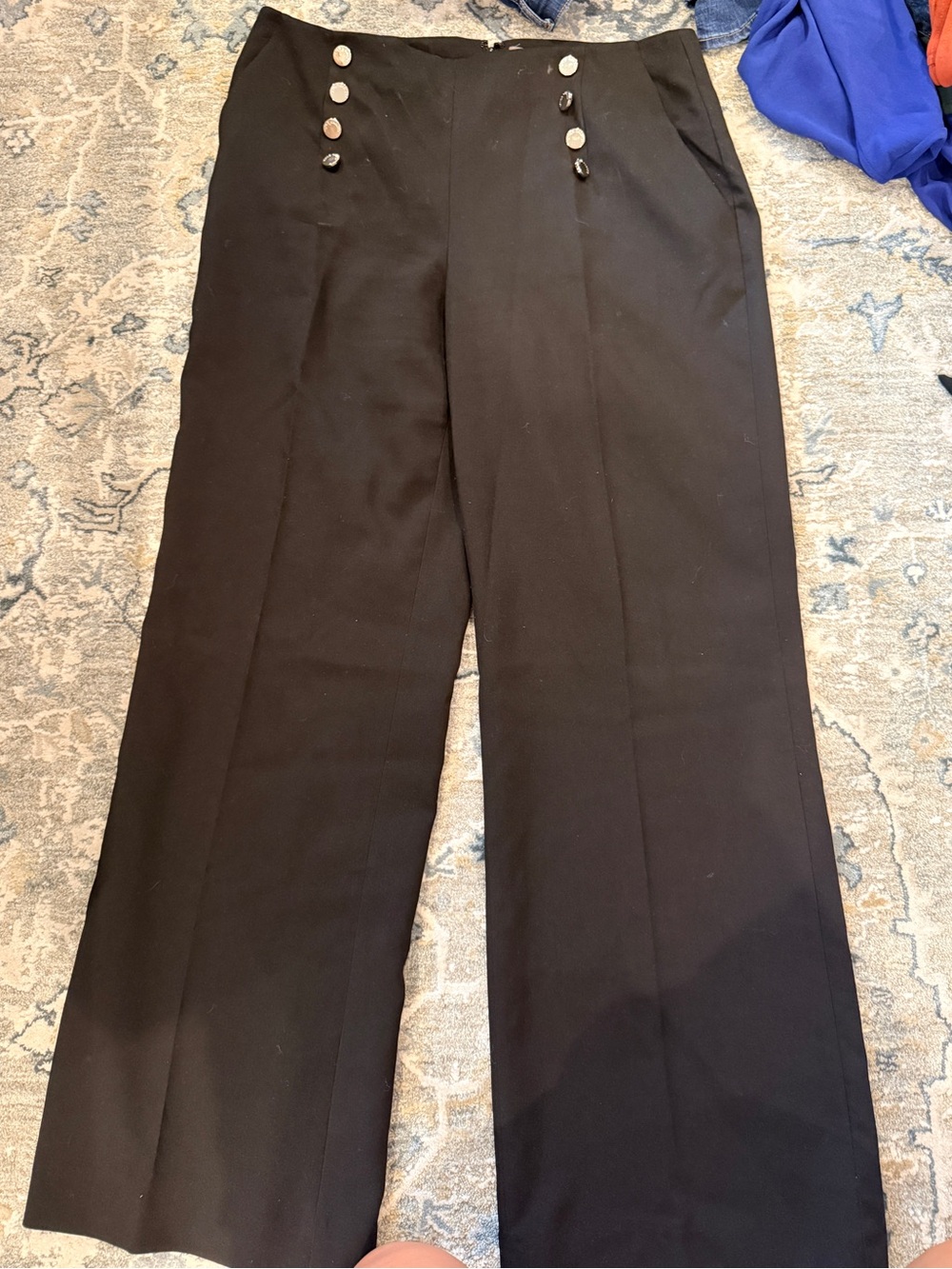 Vince Camuto Black High-Rise Wide-Leg Sailor Pants